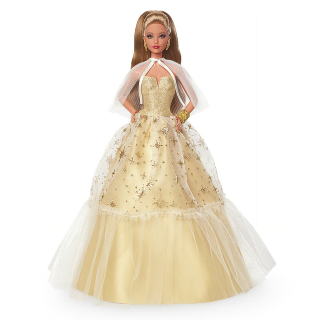 Barbie in gold outlet dress