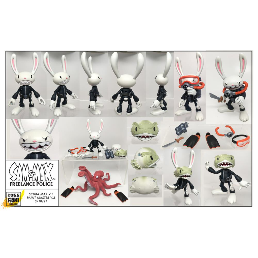 ★イトキン×Splash&Sammy コラボフィギュア　３点セット新品未使用 Sam & Max Series - Scuba Sam & Ratzo the Octopus Ginormous Action