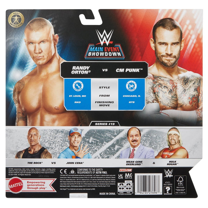 WWE Main Event Showdown Series 19 Randy Orton vs. CM Punk Action Figure 2-Pack