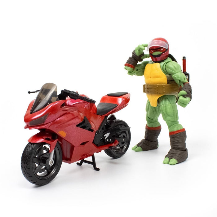 Teenage Mutant Ninja Turtles BST AXN IDW Raphael Action Figure with Metallic Candy Coat GITD Sport Bike