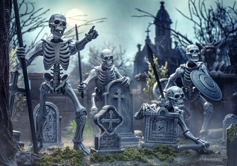 Graveyard Skeletons by Four Horsemen Studios Action Figure 4-Pack