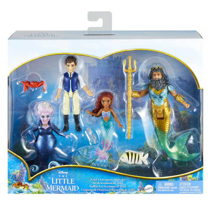 Disney The Little Mermaid Ariel's Adventures 4 Small Dolls and Accessories Story Set