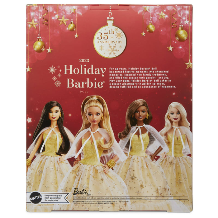 2023 Holiday Barbie (with Golden Gown and Light Brown Hair) Doll