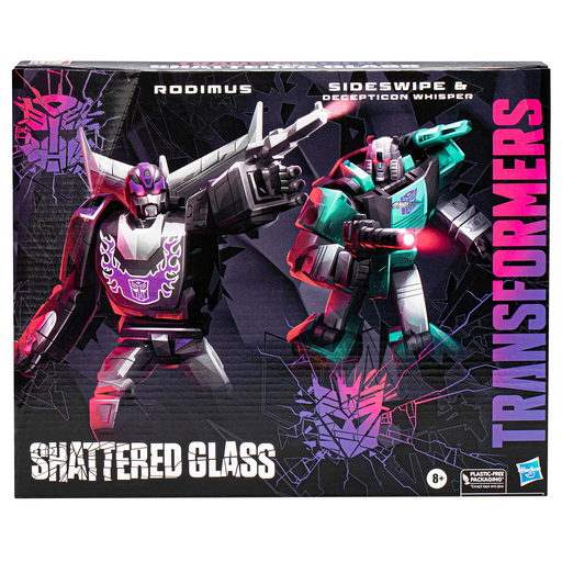 Transformers Generations Shattered Glass Collection Rodimus, Sideswipe & Decepticon Whisper Action Figure Set