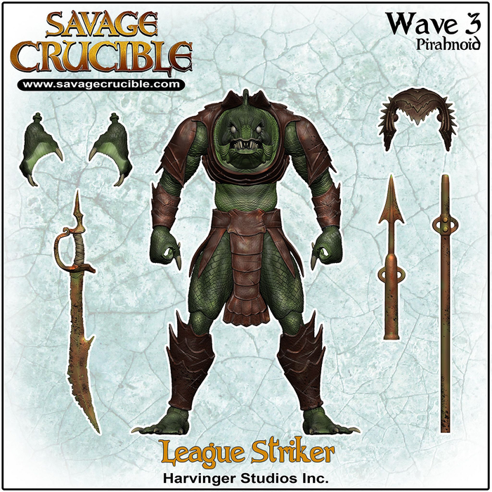 Savage Crucible League Striker Pirahnoid Action Figure