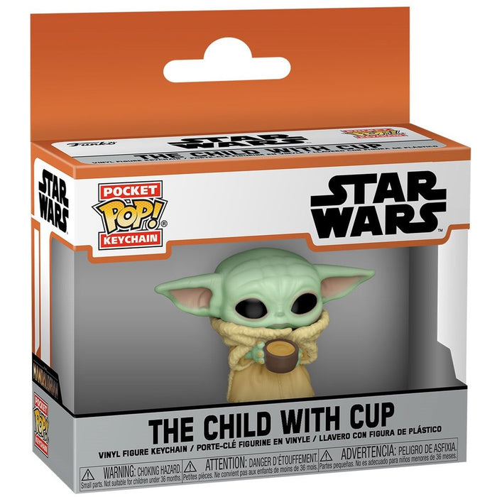 Star Wars: The Mandalorian The Child with Cup Pocket Pop! Key Chain