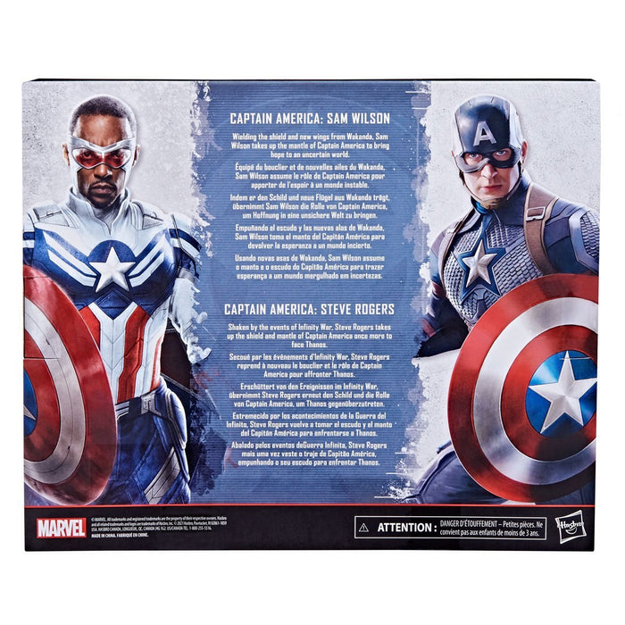 Marvel Legends Avengers Captain America (Sam Wilson) & Captain America (Steve Rogers) 6-Inch Action Figures 2-Pack