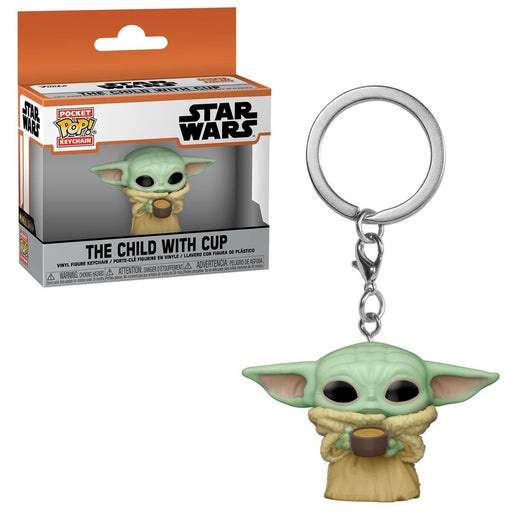 Star Wars: The Mandalorian The Child with Cup Pocket Pop! Key Chain
