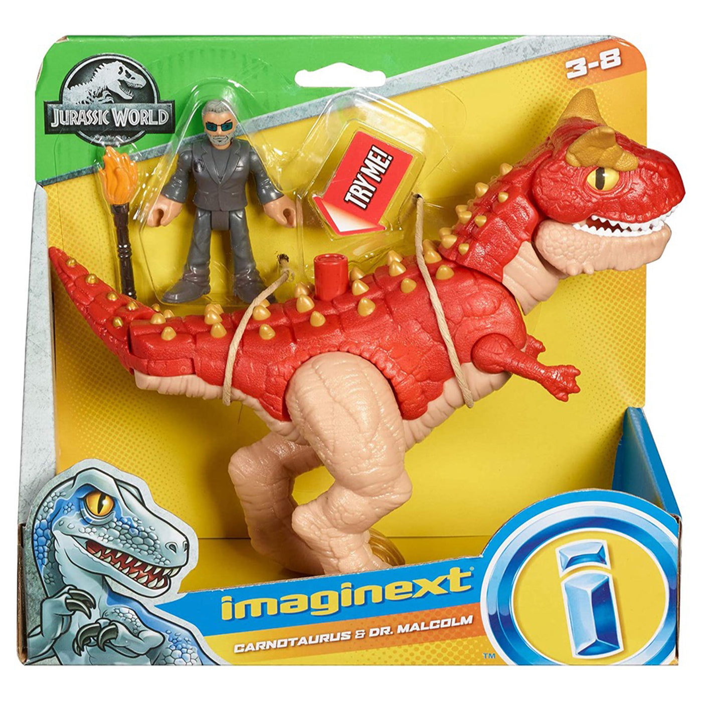 Jurassic World: Fallen Kingdom Imaginext Carnotaurus & Dr. Malcolm Pla ...