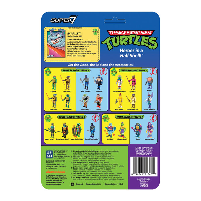 Teenage Mutant Ninja Turtles ReAction Wave 4 Ray Fillet Action Figure