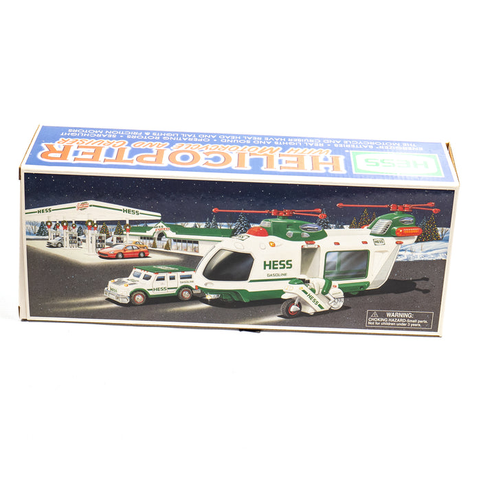 Hess 2001 Helicopter with Motorcycle & Cruiser