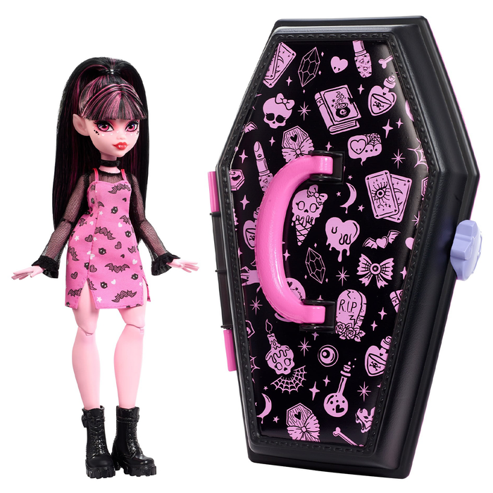 monster high doll and fashion set draculaura with dress-up locker Monster High Ghoul Draculaura Doll, Fashion Set with Closet Accessories & School Dress-Up Locker