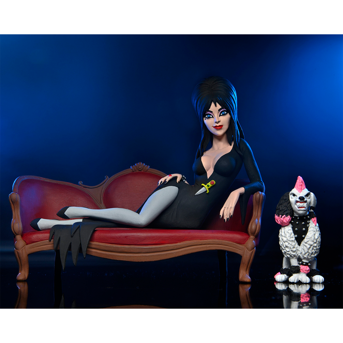 Toony Terrors Elvira Mistress of the Dark 6-Inch Scale Elvira on Couch Action Figure Boxed Set